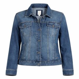 LC Lauren Conrad Denim Jacket XXL Women’s Faded Blue Utility Jean Jacket Layer